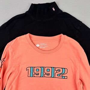 Bundle Dutch Bros Long Sleeve T-Shirt Womens Medium‎ Black/Pink Employee Barista